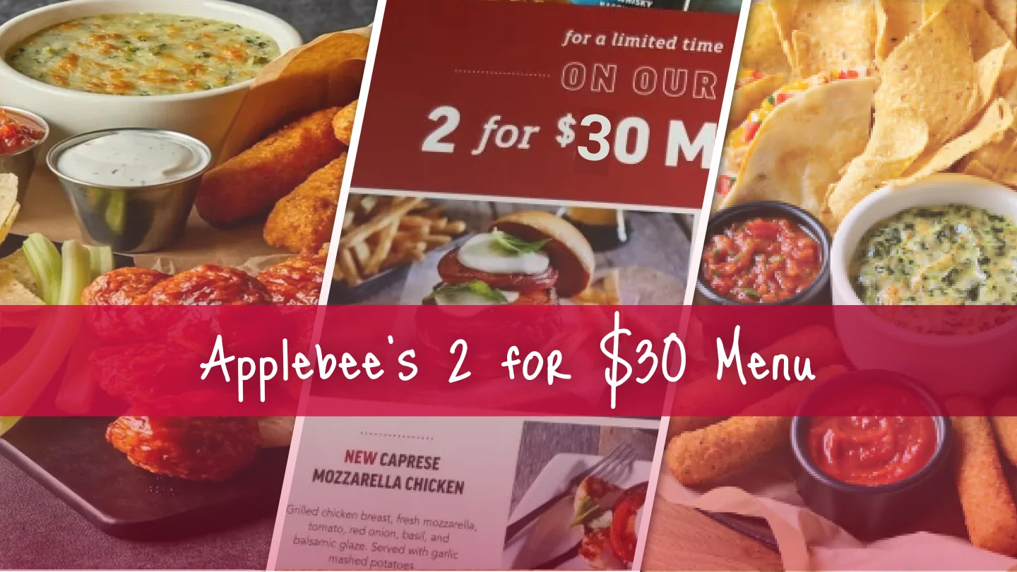 applebee's 2 for $30 menu