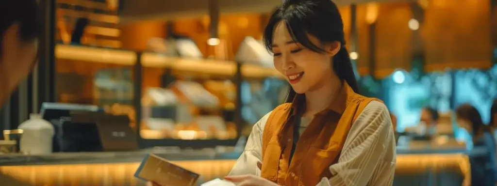 A customer smiling as a result of getting a great customer experience from a business that uses customer journey automation
