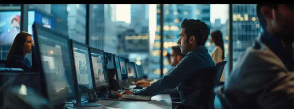 Employees analyzing customer journeys by using a customer journey automation tool